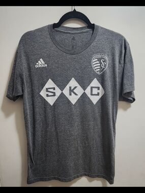 Adidas Sporting KC Soccer Tee Gray Mens L